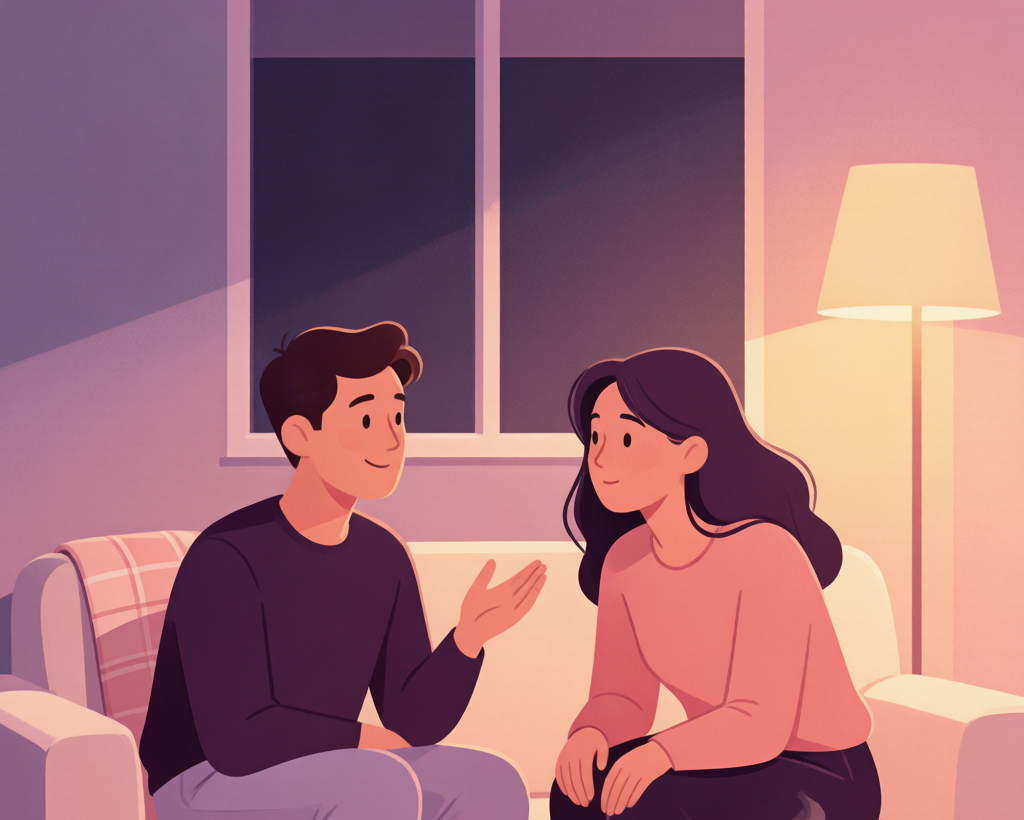 Couple holding hands with deep connection