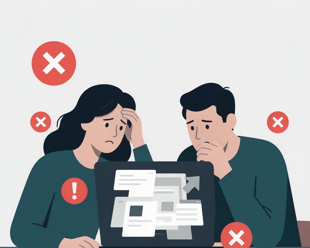 Couple looking at each other with concern and hope